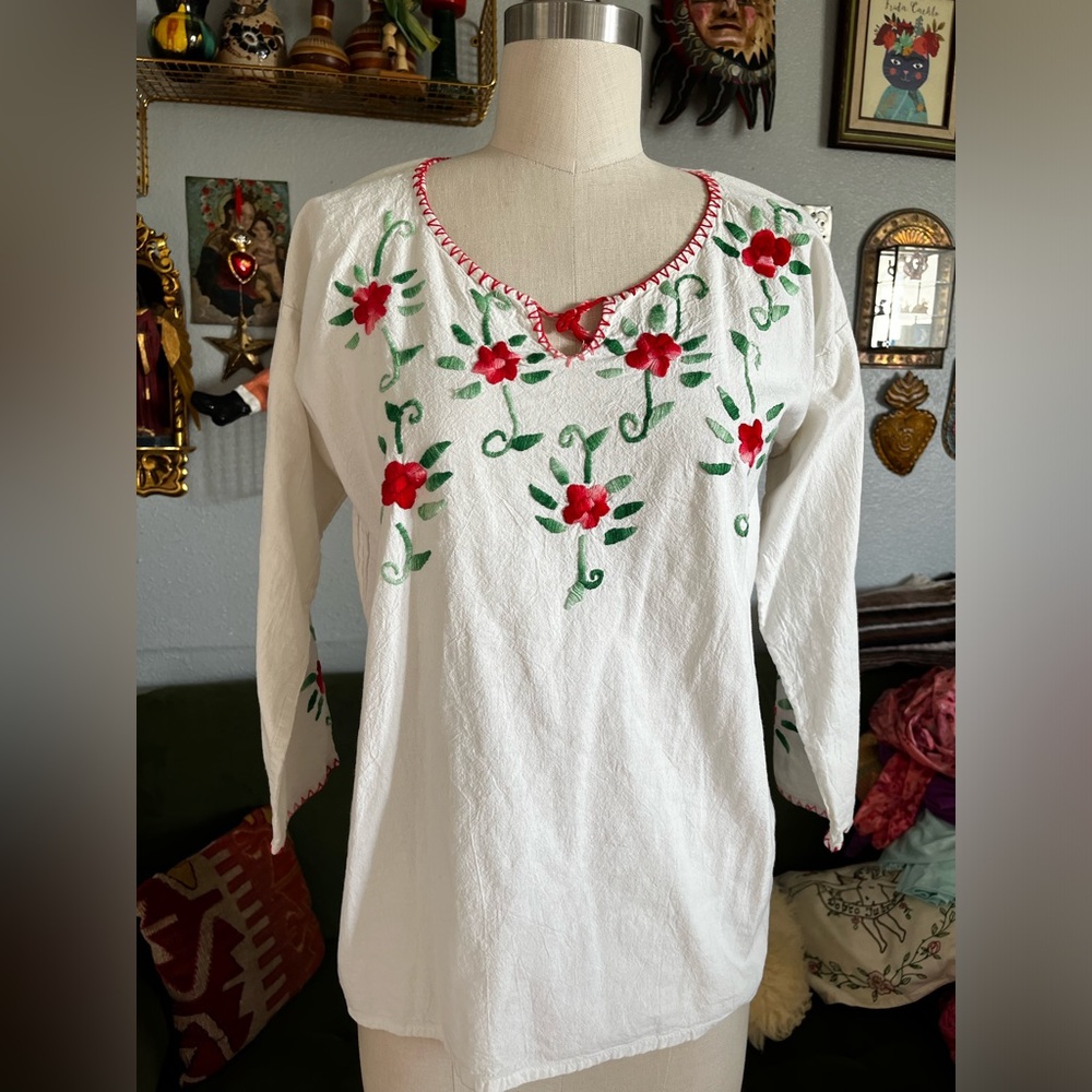Vintage Mexican embroidered top